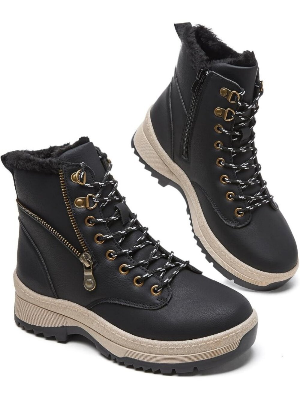 Waterproof Ankle Boots for Women | Fall Winter Snow Platform, Side Zipper
